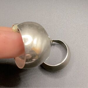 Silver Tone Clip On Hoop Earrings Vintage